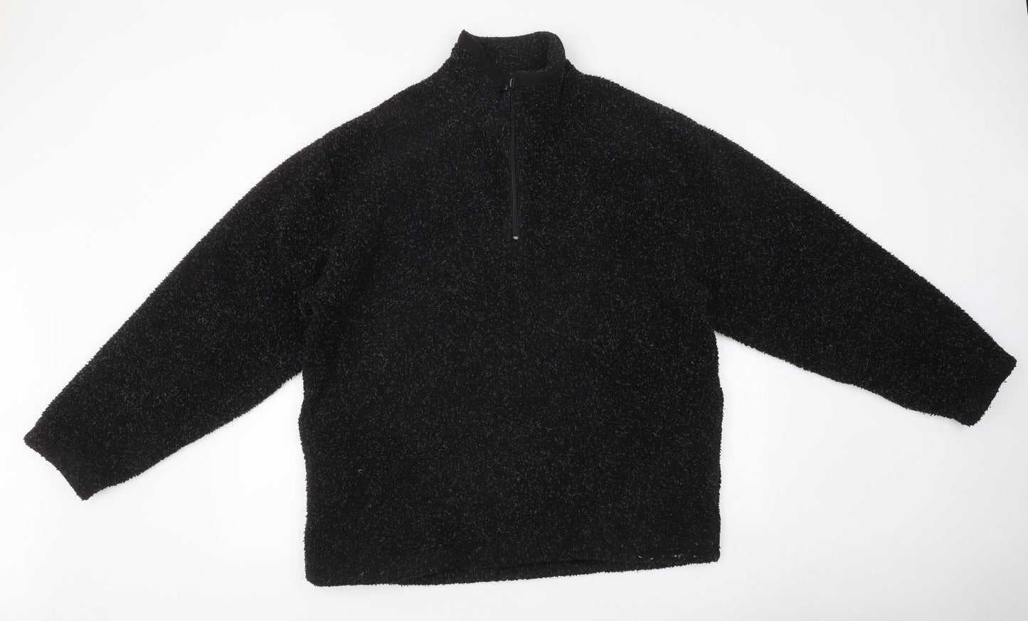 Angelo Litrico Womens Black Polyester Pullover Sweatshirt Size M Zip
