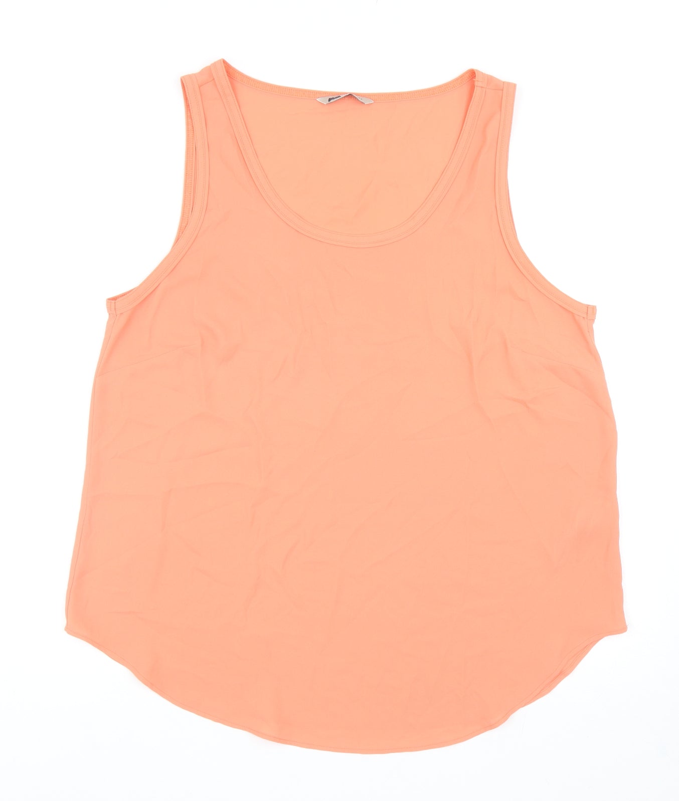 Marks and Spencer Womens Orange Polyester Basic Tank Size 16 Scoop Neck
