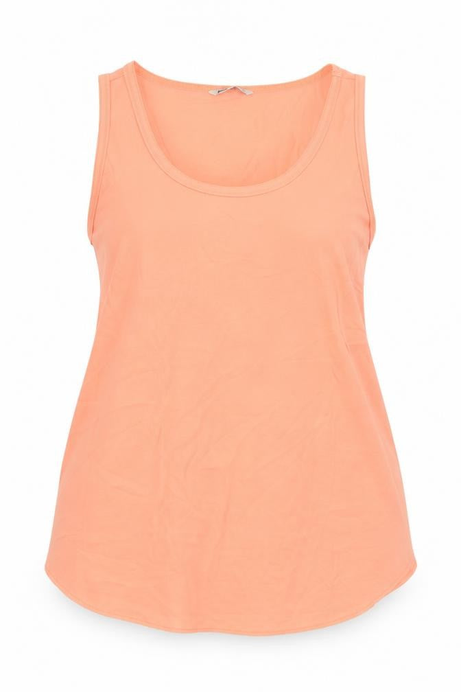 Marks and Spencer Womens Orange Polyester Basic Tank Size 16 Scoop Neck
