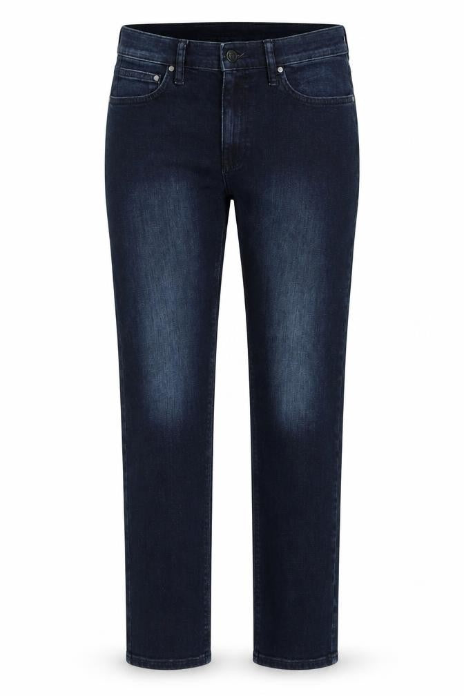 Marks and Spencer Womens Blue Cotton Straight Jeans Size 34 in L31 in Regular Zip