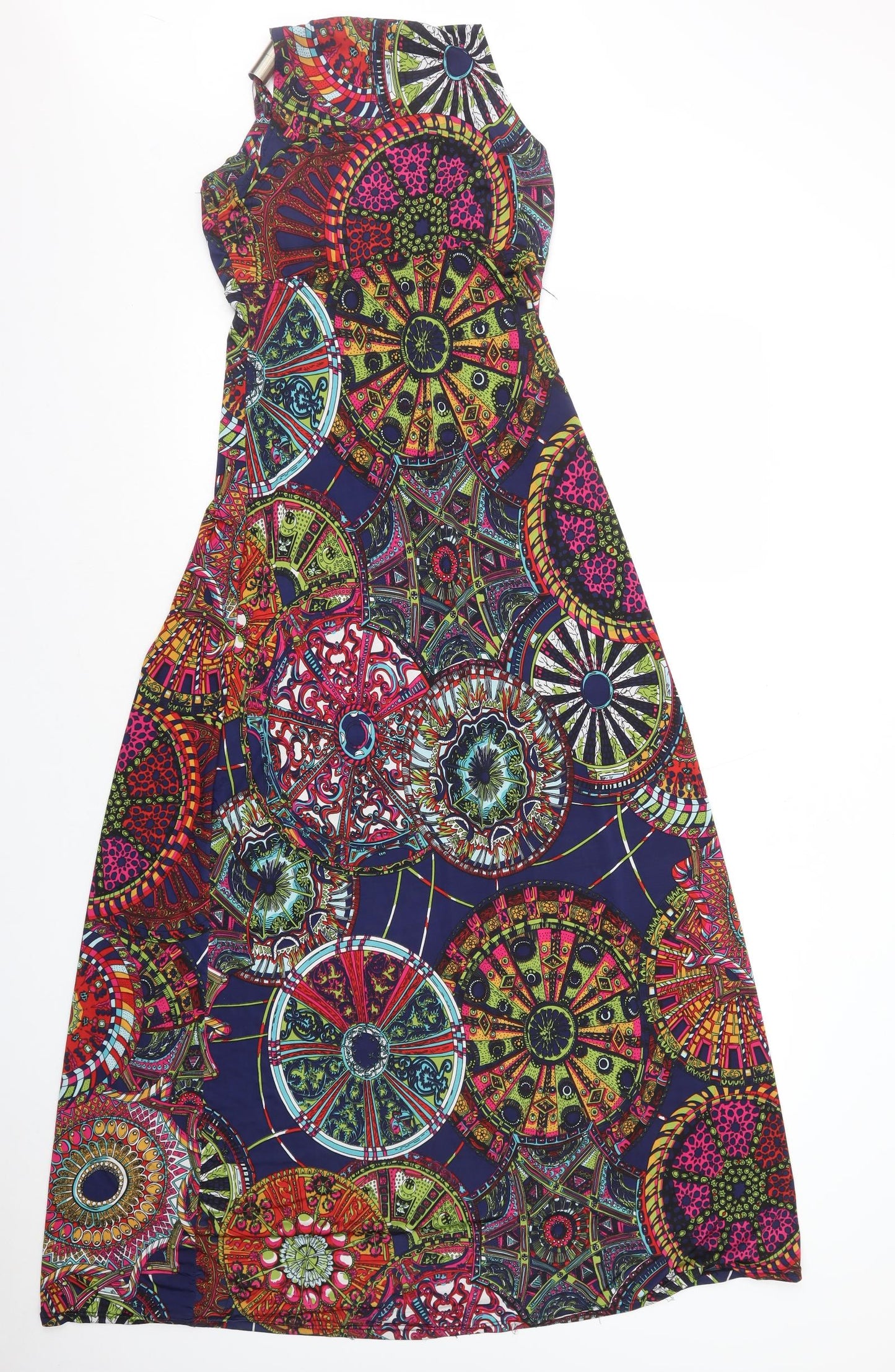 Cameo Rose Womens Multicoloured Geometric Polyester A-Line Size 8 V-Neck Pullover - Padded