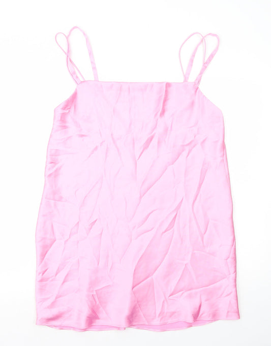 Zara Womens Pink Polyester A-Line Size XL Cowl Neck Pullover