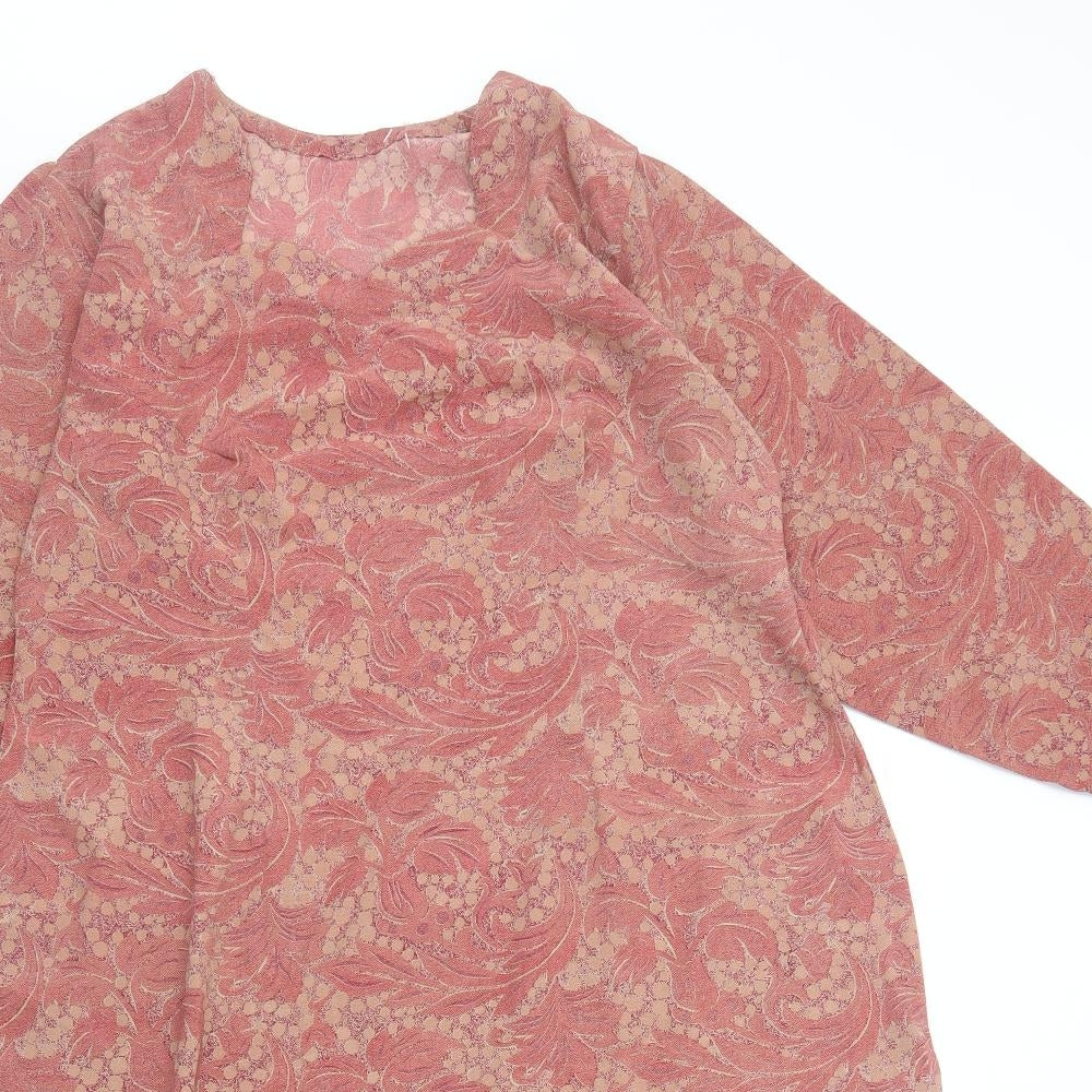 Koshibo Super Womens Multicoloured Geometric Polyethylene A-Line Size L Square Neck Pullover