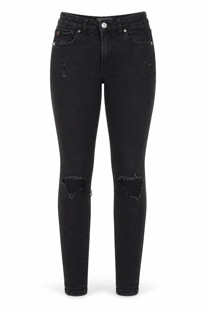 Primark Womens Black Cotton Skinny Jeans Size 6 L27 in Regular Zip