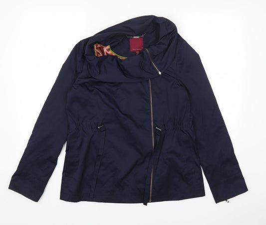 Ted Baker Womens Blue Jacket Coat Size 2 Zip