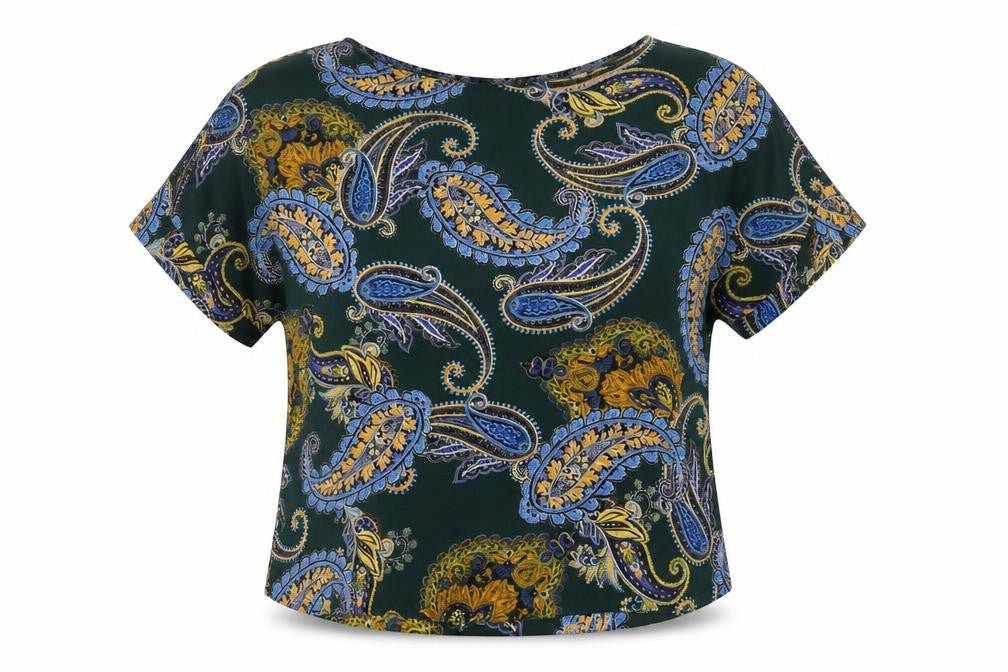 Dorothy Perkins Womens Green Geometric Polyester Basic Blouse Size 12 Boat Neck