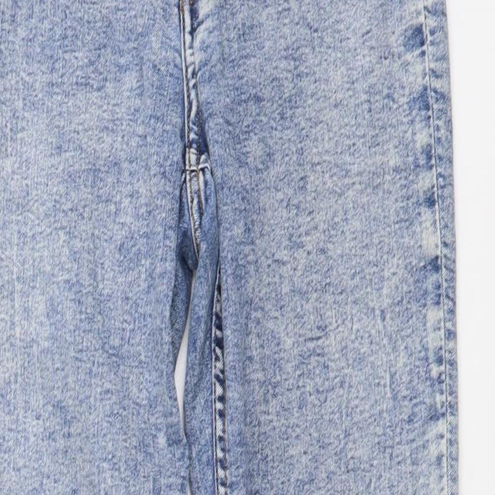 H&M Womens Blue Cotton Skinny Jeans Size M L29 in Regular Button