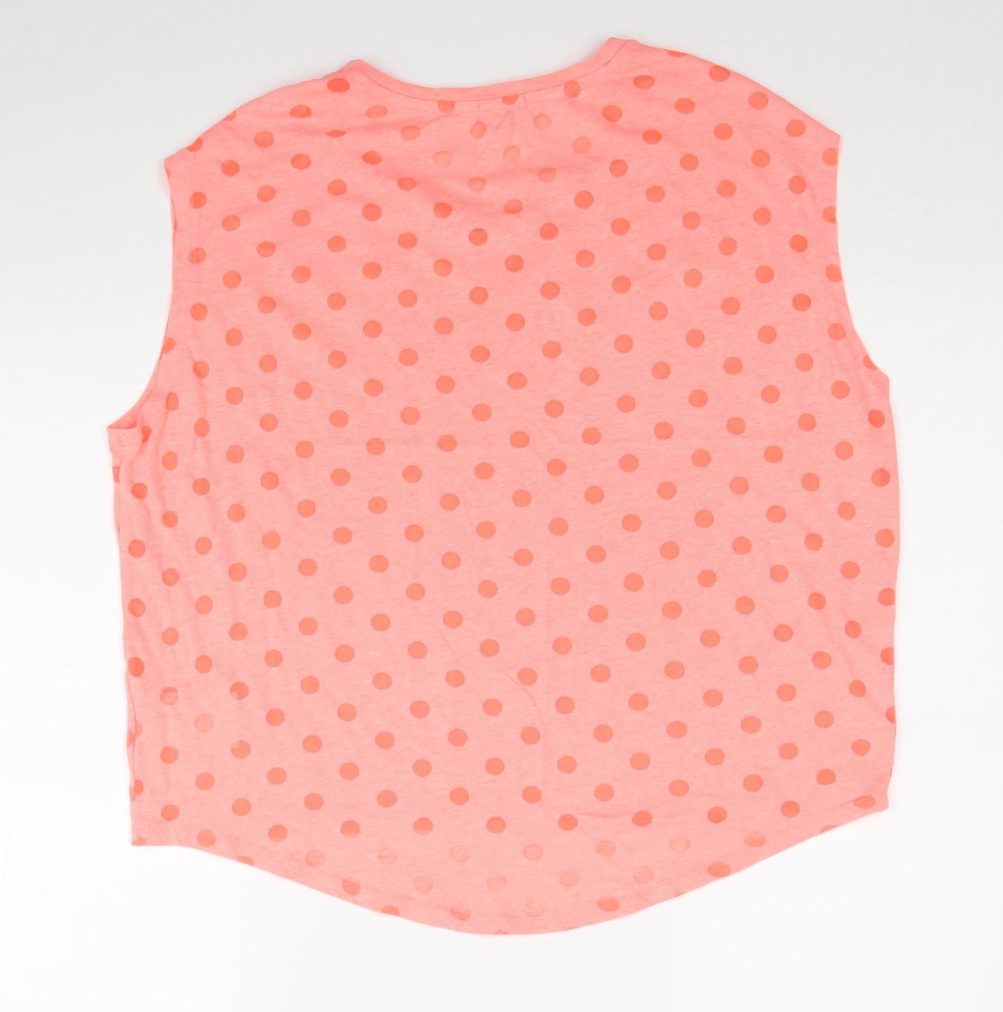 Gap Womens Pink Polka Dot Cotton Basic T-Shirt Size M Scoop Neck