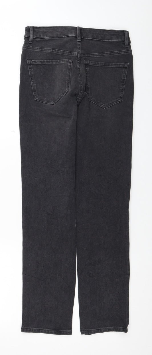 Marks and Spencer Womens Black Cotton Skinny Jeans Size 8 L26 in Regular Zip