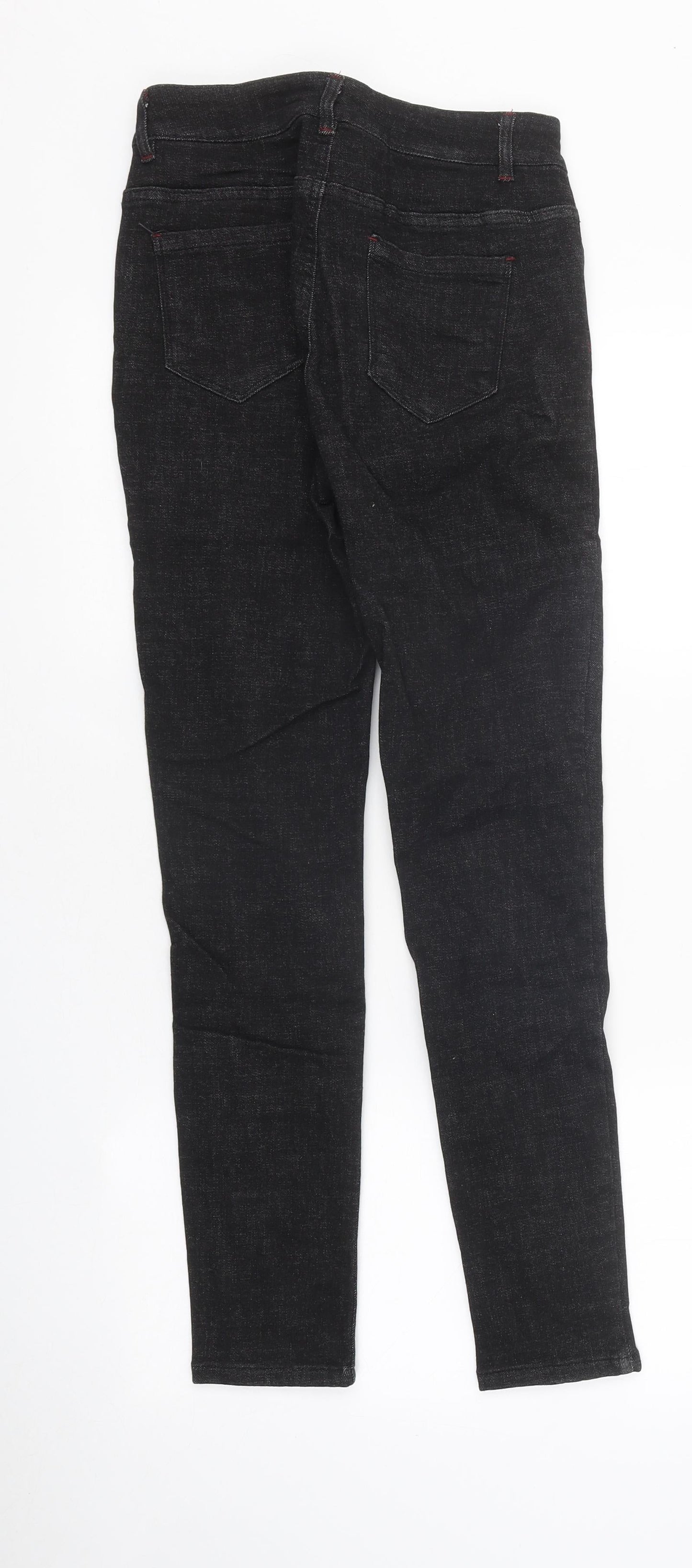 Preworn Womens Black 100% Cotton Skinny Jeans Size 26 in L28 in Regular Zip