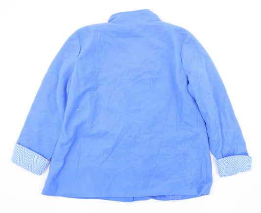 Anne De Lancay Womens Blue Jacket Coat Size L Button
