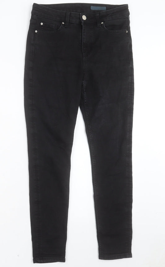 Marks and Spencer Womens Black Cotton Skinny Jeans Size 30 in L27 in Regular Button