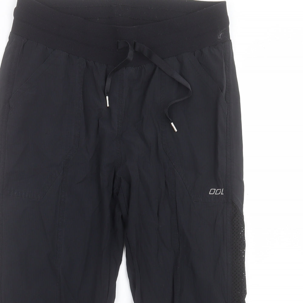 Laura Jane Active Womens Black Polyester Cropped Trousers Size M L21 in Regular Drawstring