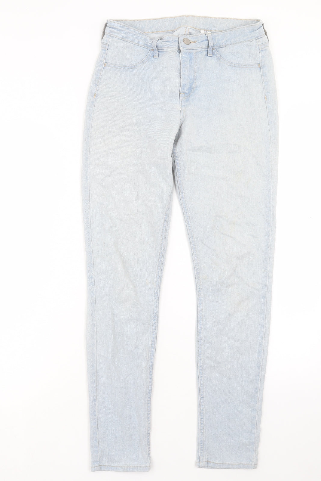 H&M Womens Blue Cotton Skinny Jeans Size 26 in L28 in Regular Button