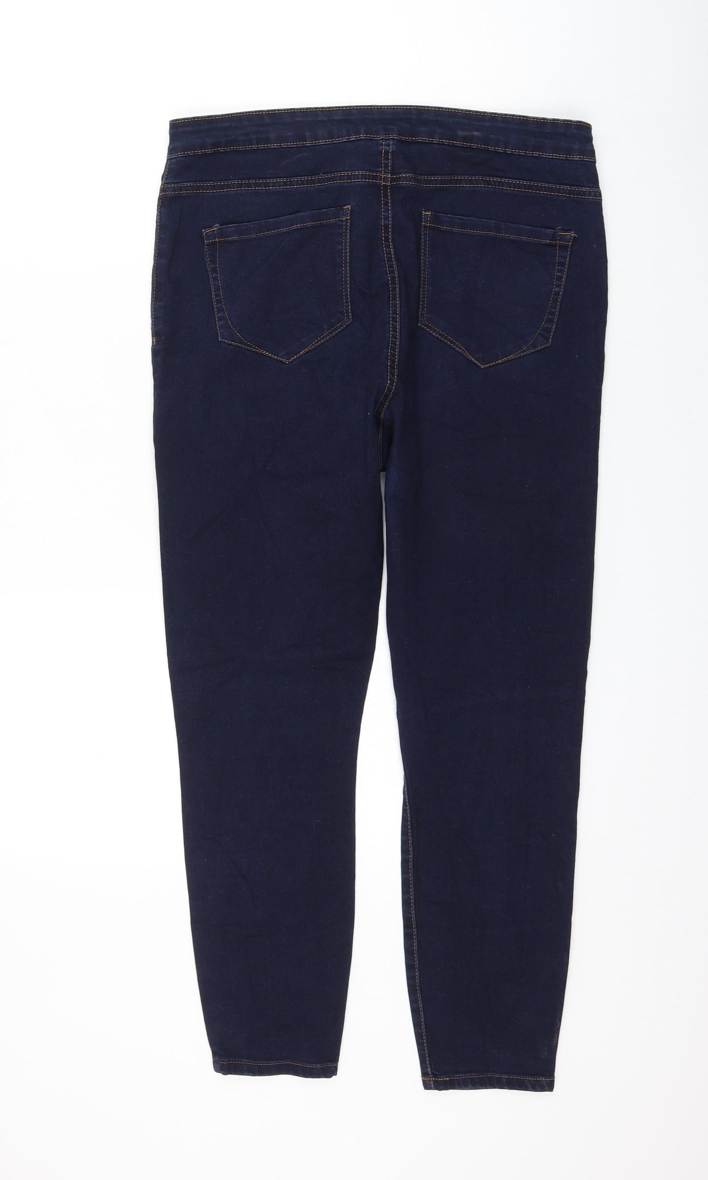 Preworn Womens Blue Polyester Skinny Jeans Size 32 in L25 in Regular Zip