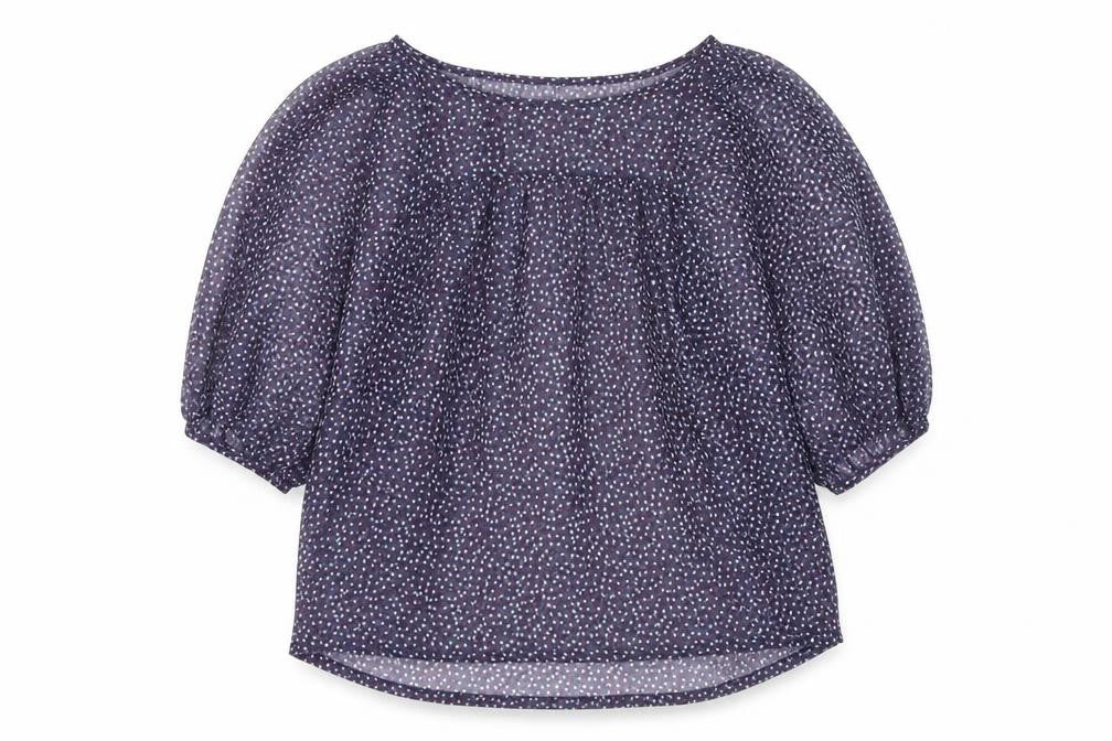 Soaked in Luxury Womens Blue Geometric Polyester Basic Blouse Size M Boat Neck - Star