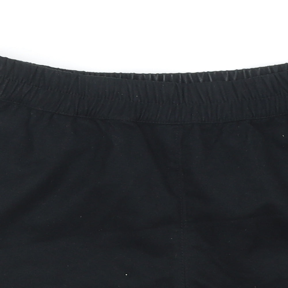 H&M Womens Black Polyester Hot Pants Shorts Size 8 L3 in Regular Pull On