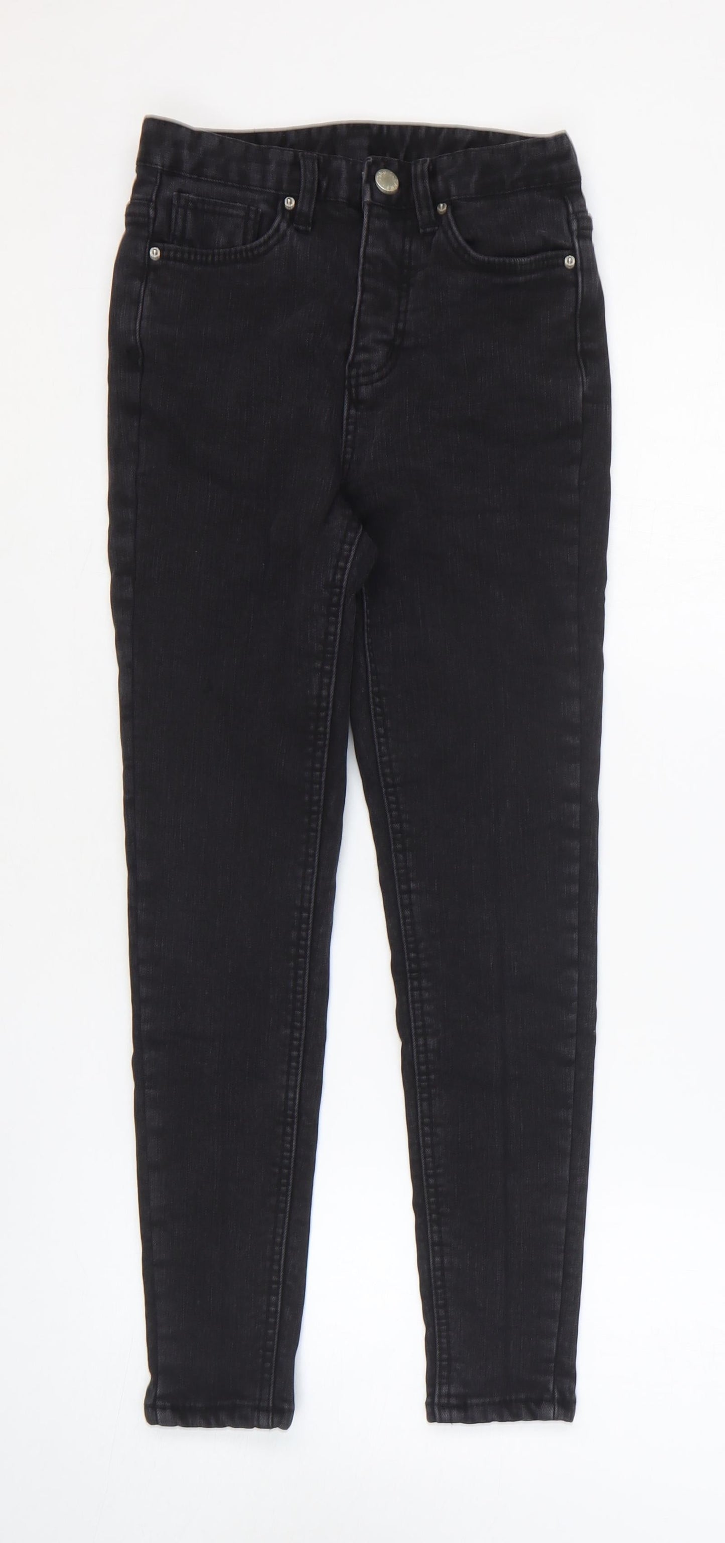 Preworn Womens Black Cotton Skinny Jeans Size 25 in L24 in Regular Zip