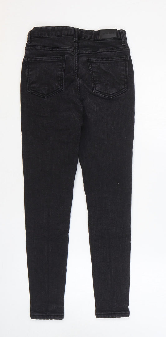 Preworn Womens Black Cotton Skinny Jeans Size 25 in L24 in Regular Zip