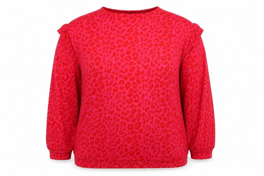 Roman Womens Pink Animal Print Viscose Pullover Sweatshirt Size 18 Pullover - Leopard Print