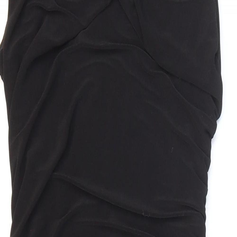 En Focus Studio Womens Black Polyester Bodycon Size 8 Scoop Neck Pullover