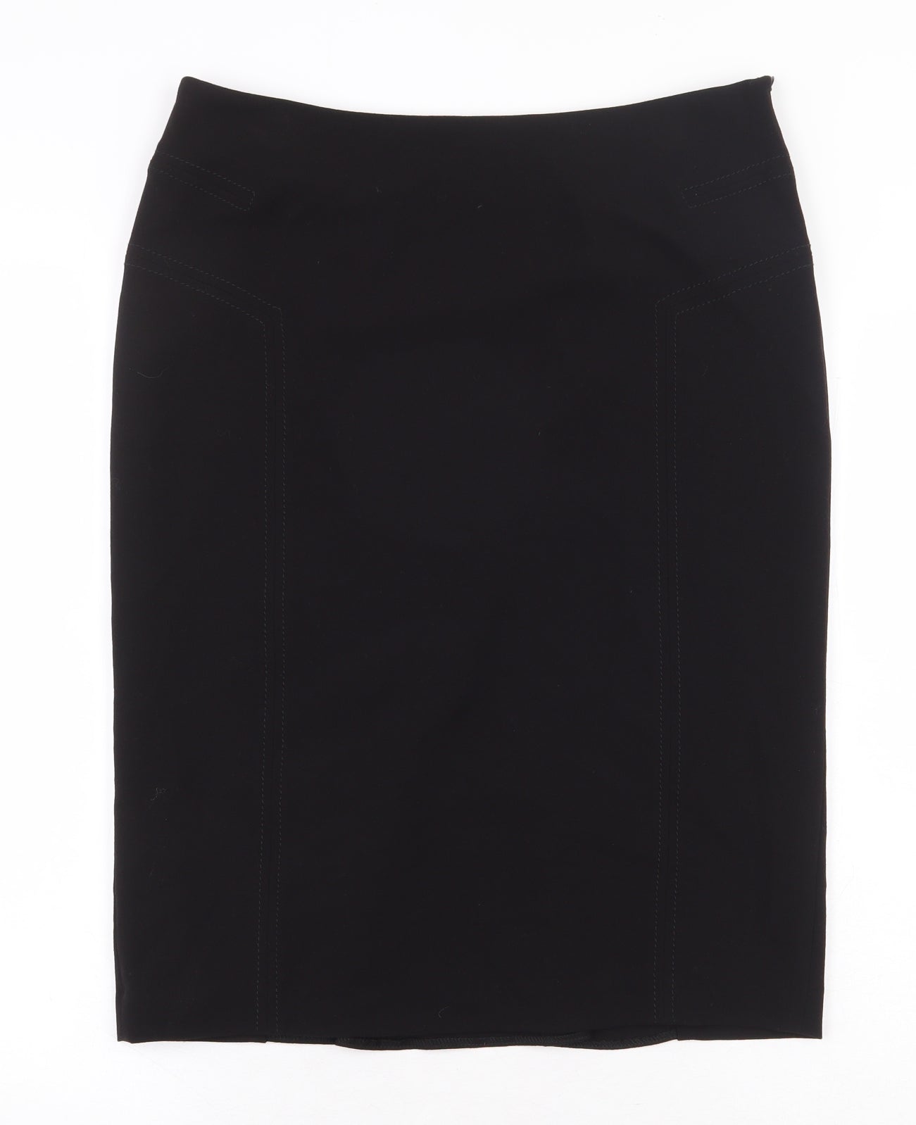 EWM Womens Black Polyester Straight & Pencil Skirt Size 12 Zip