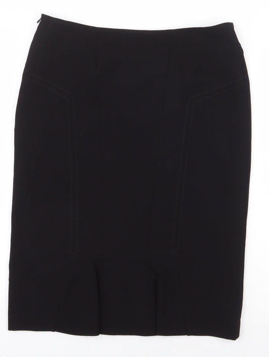 EWM Womens Black Polyester Straight & Pencil Skirt Size 12 Zip