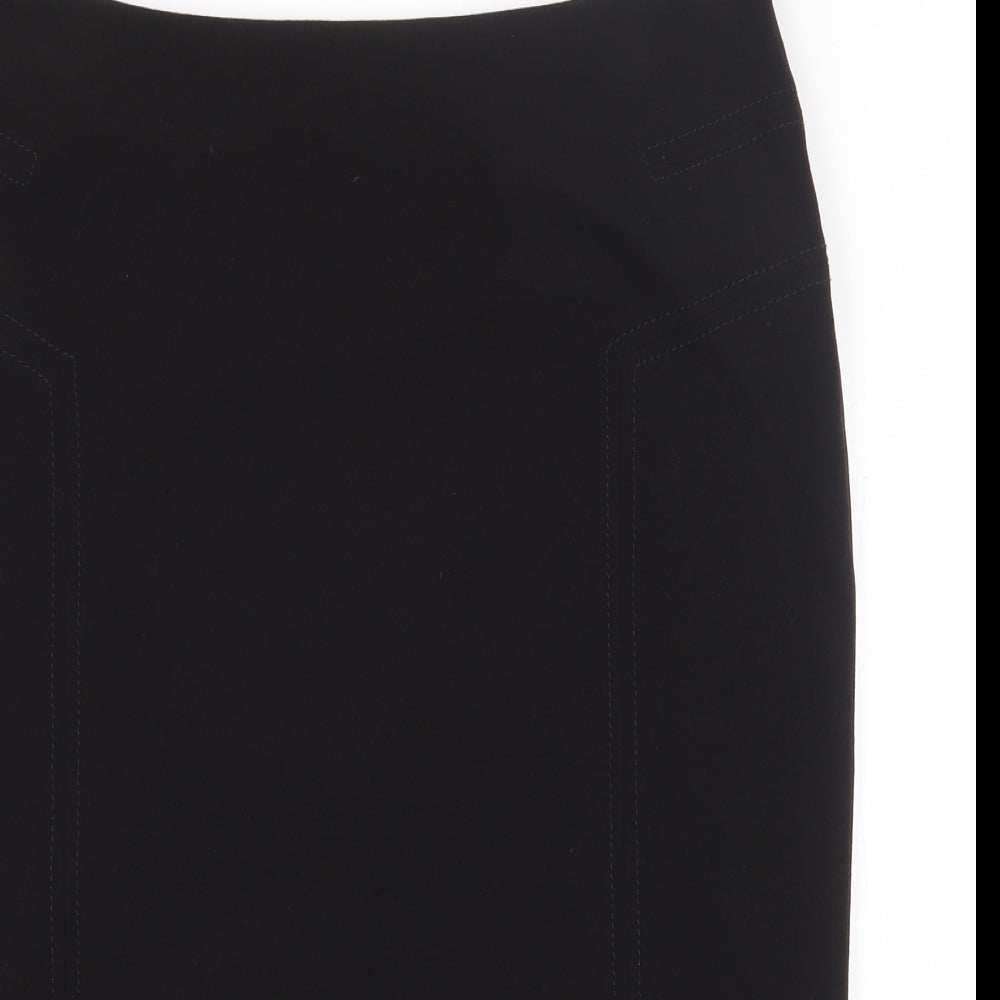 EWM Womens Black Polyester Straight & Pencil Skirt Size 12 Zip