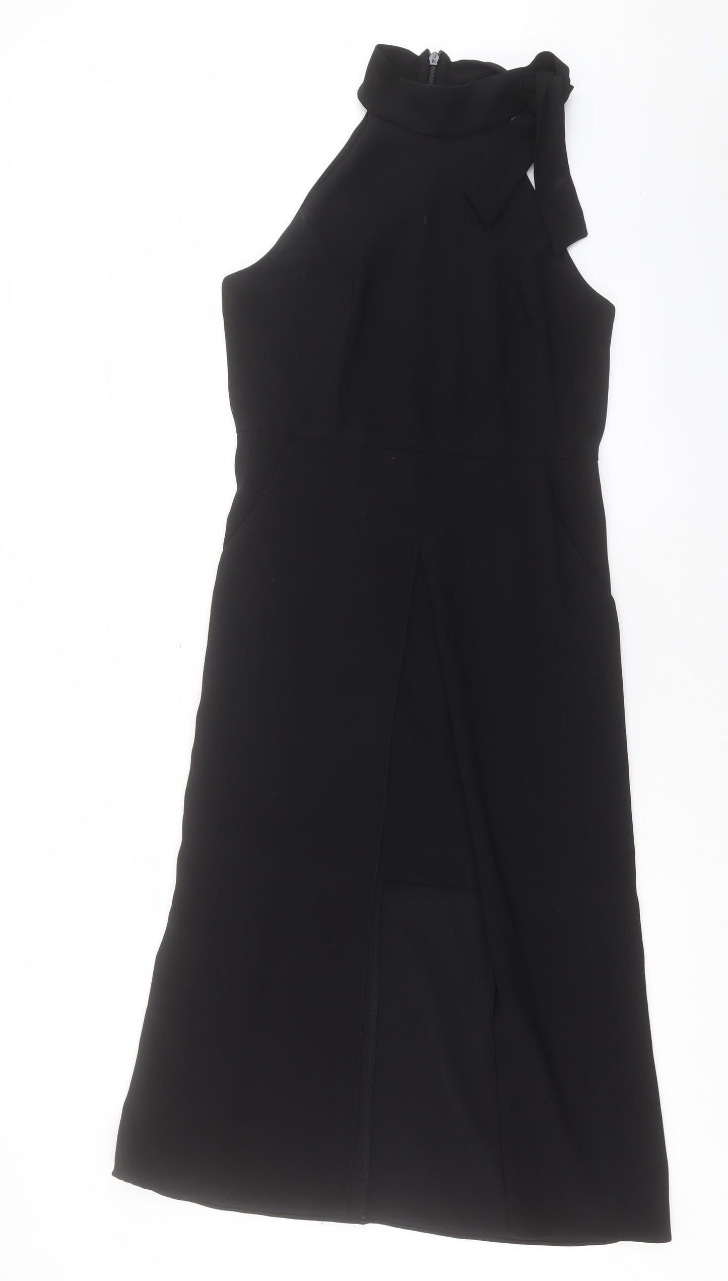 River Island Womens Black Polyester A-Line Size 10 Halter Zip