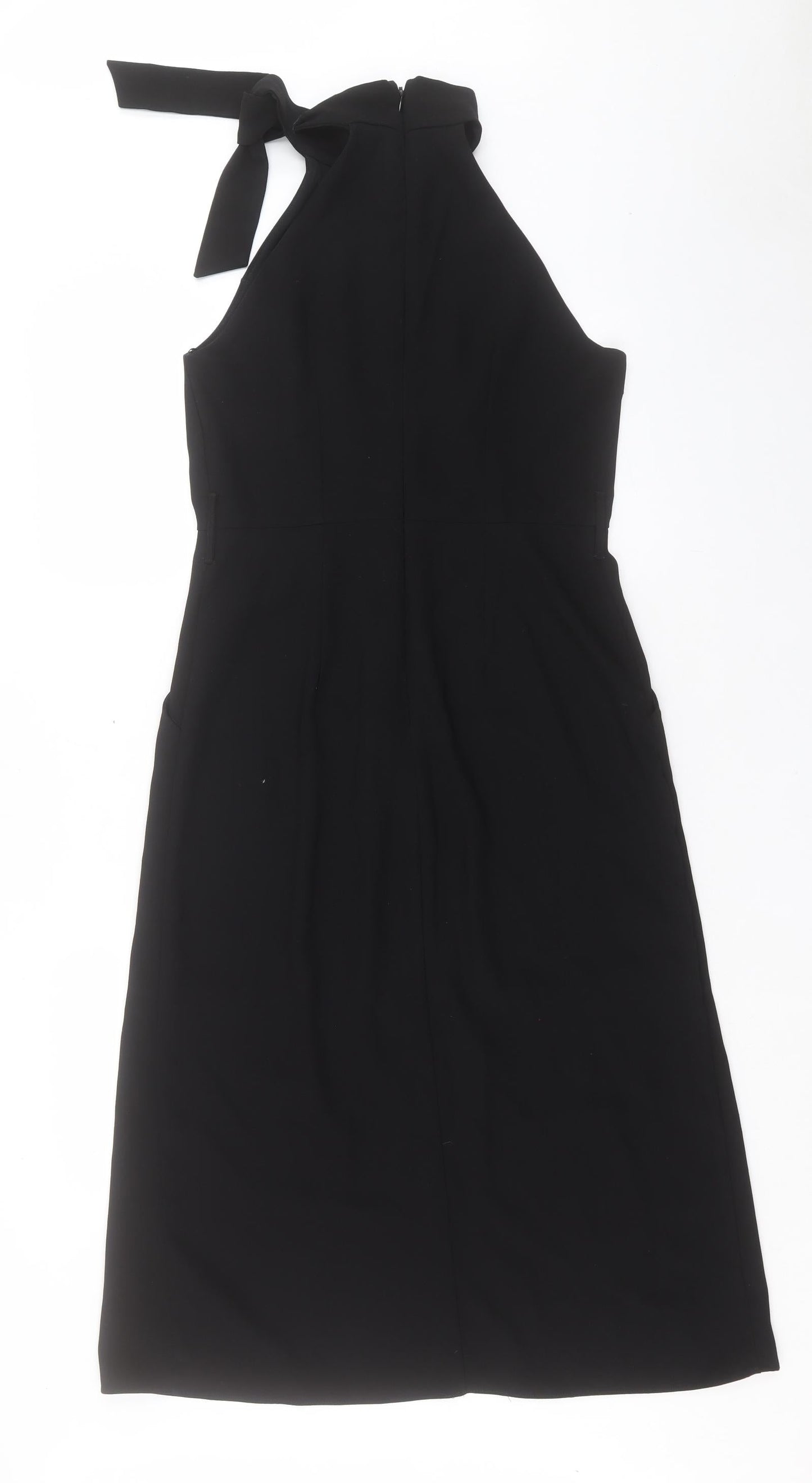River Island Womens Black Polyester A-Line Size 10 Halter Zip