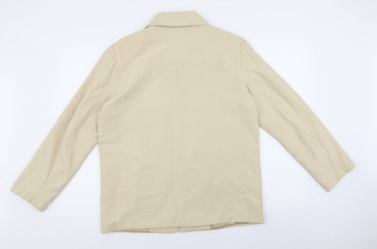 JBC Collection Womens Beige Biker Jacket Size 10 Zip