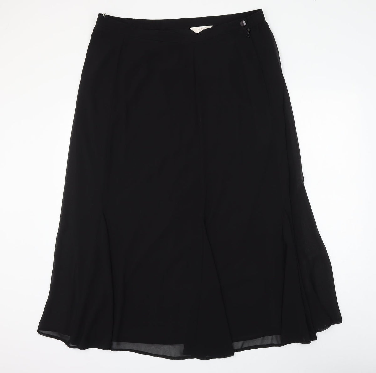 ELVI Womens Black Polyester Flare Skirt Size 38 in Zip