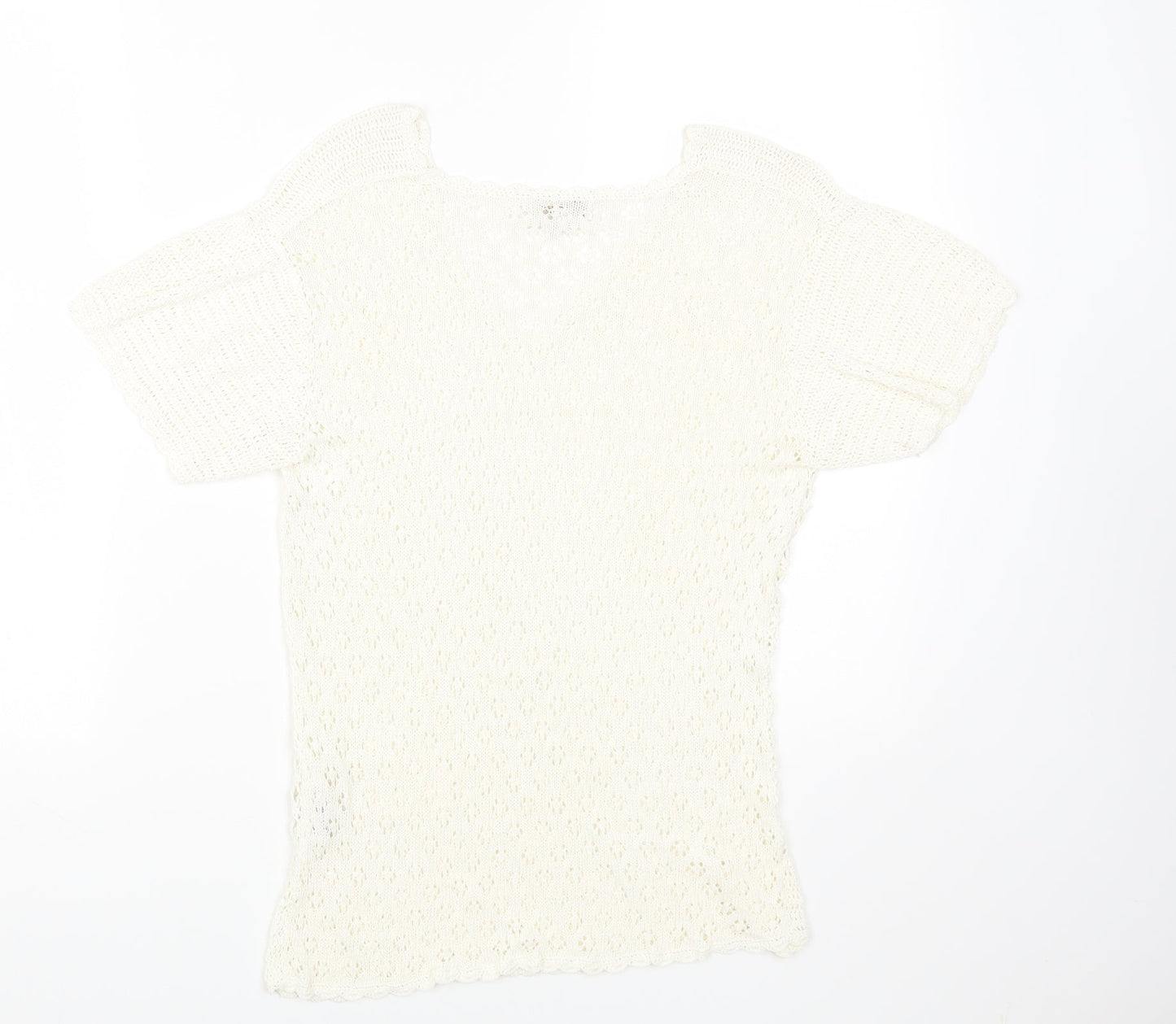 Lakeland Womens White Viscose Basic T-Shirt Size 16 V-Neck