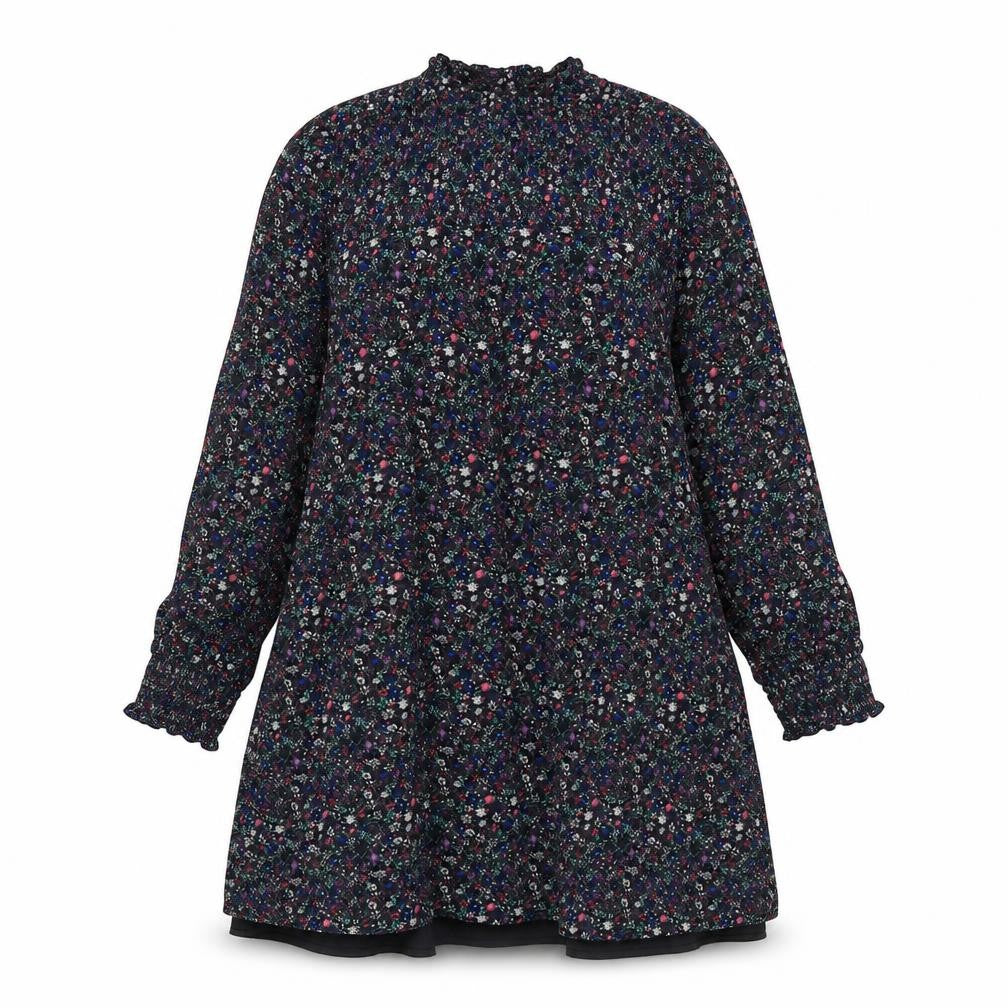 Marks and Spencer Womens Multicoloured Floral Polyester A-Line Size 12 Round Neck Button