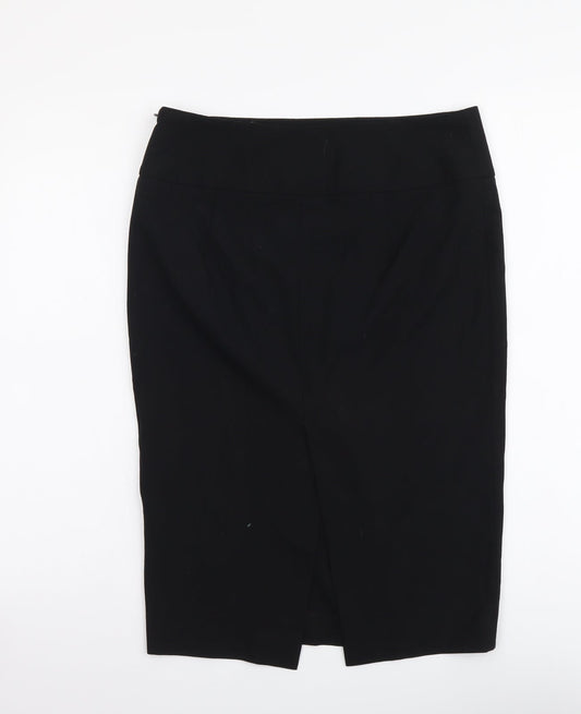 Zara Womens Black Polyester Straight & Pencil Skirt Size S Zip