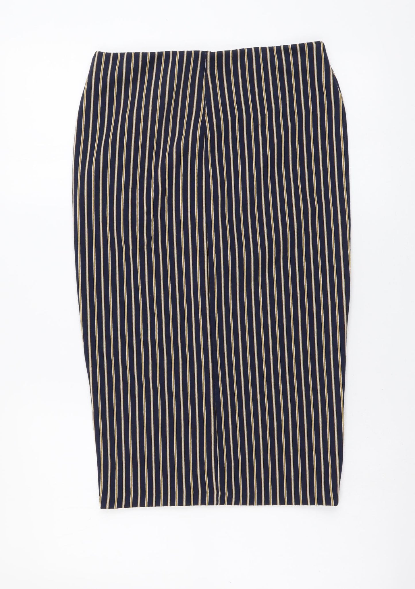 Zara Womens Blue Striped Polyester Bandage Skirt Size S