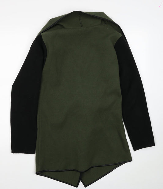 Stella Morgan Womens Green Overcoat Coat Size 8 Buckle - Asymmetric