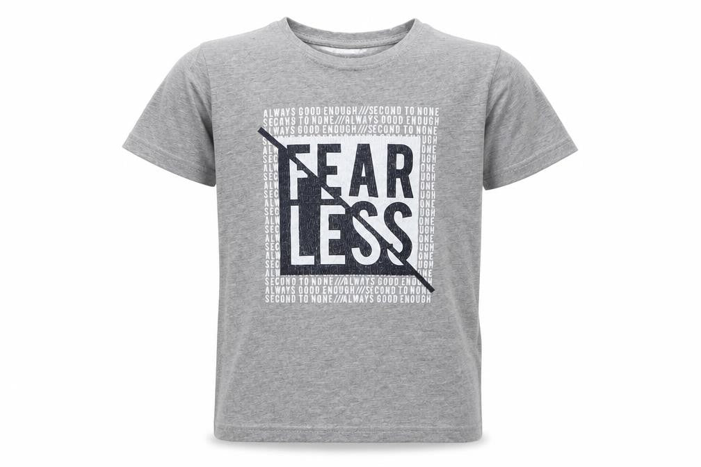 Primark Boys Grey Viscose Basic T-Shirt Size 9-10 Years Round Neck Pullover - Fearless