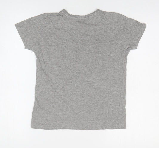 Primark Boys Grey Viscose Basic T-Shirt Size 9-10 Years Round Neck Pullover - Fearless