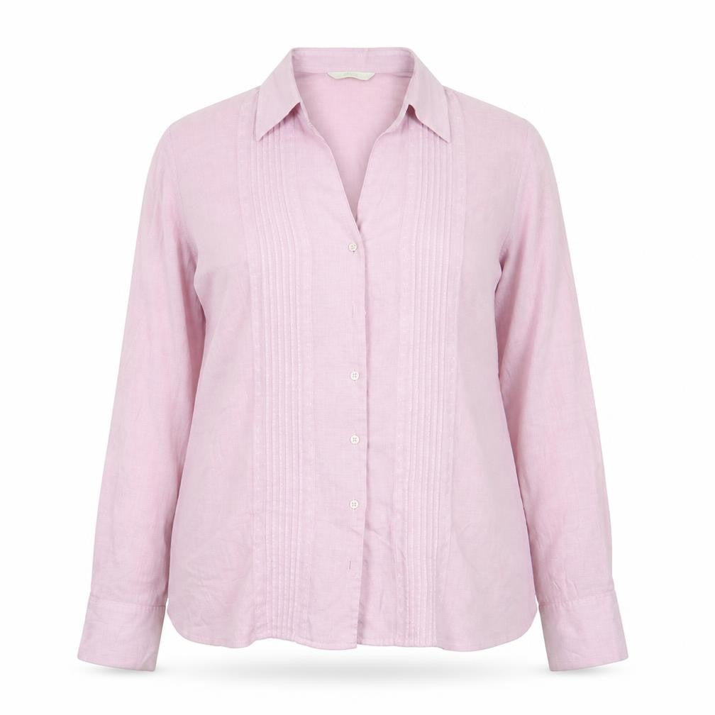 Marks and Spencer Womens Pink Viscose Basic Button-Up Size 12 V-Neck