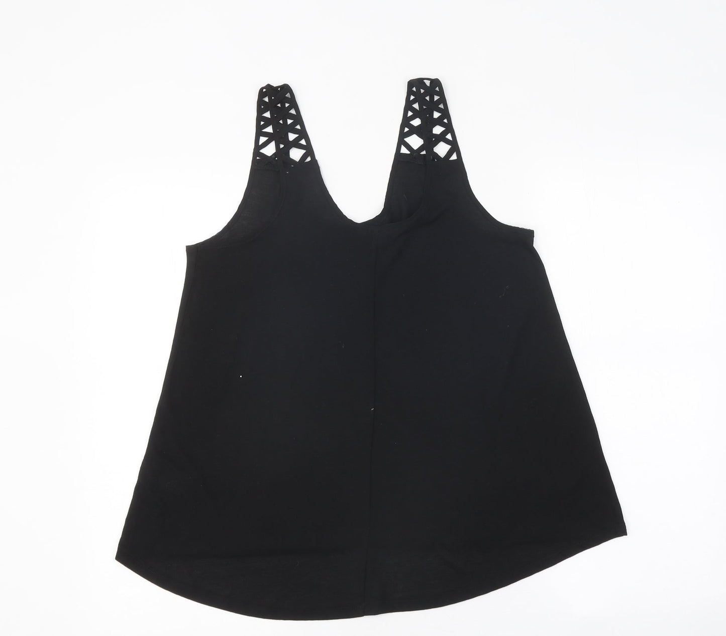 H&M Womens Black Polyester Jersey Tank Size S V-Neck