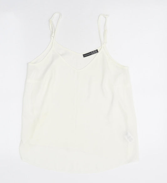 Atmopshere Womens White Polyester Camisole Tank Size 8 V-Neck