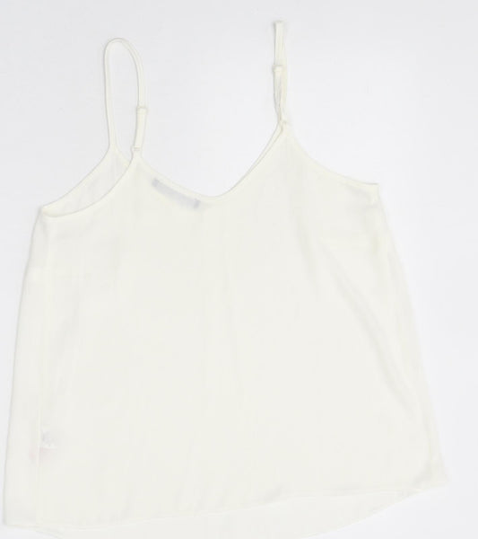 Atmopshere Womens White Polyester Camisole Tank Size 8 V-Neck