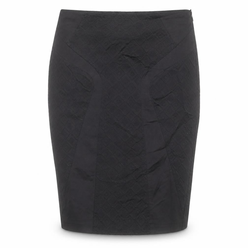 marcano Womens Black Cotton Straight & Pencil Skirt Size S Zip