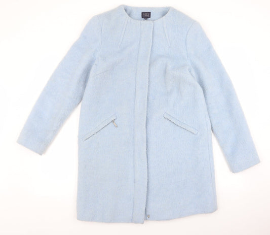 Marks and Spencer Womens Blue Overcoat Coat Size 12 Zip