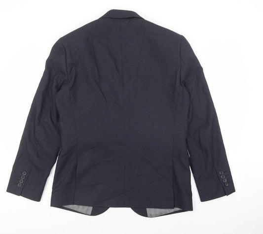 NEXT Mens Blue Polyester Jacket Suit Jacket Size 40 - Pocket detail