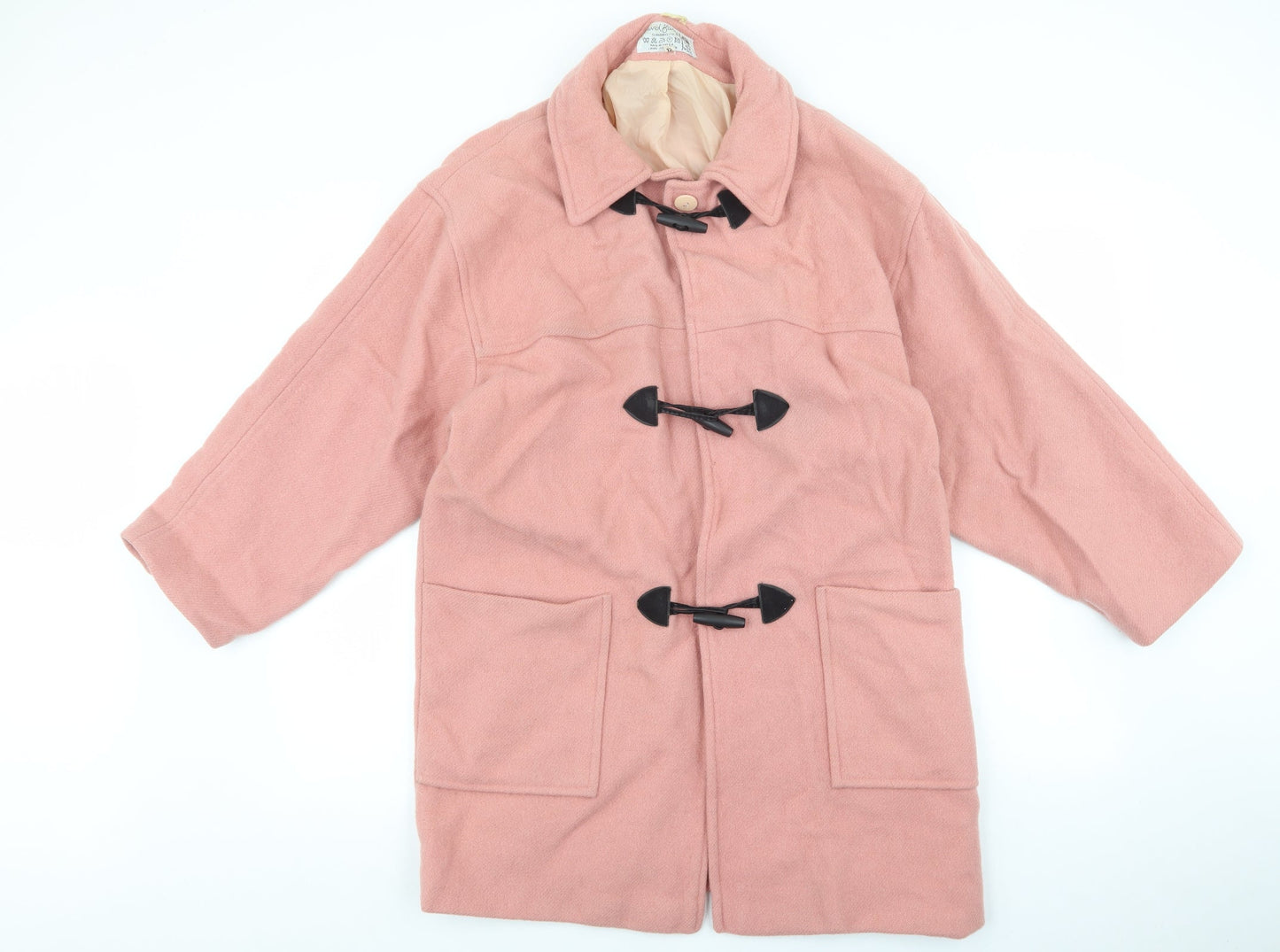 David Barry Womens Pink Pea Coat Coatigan Size 12 Toggle