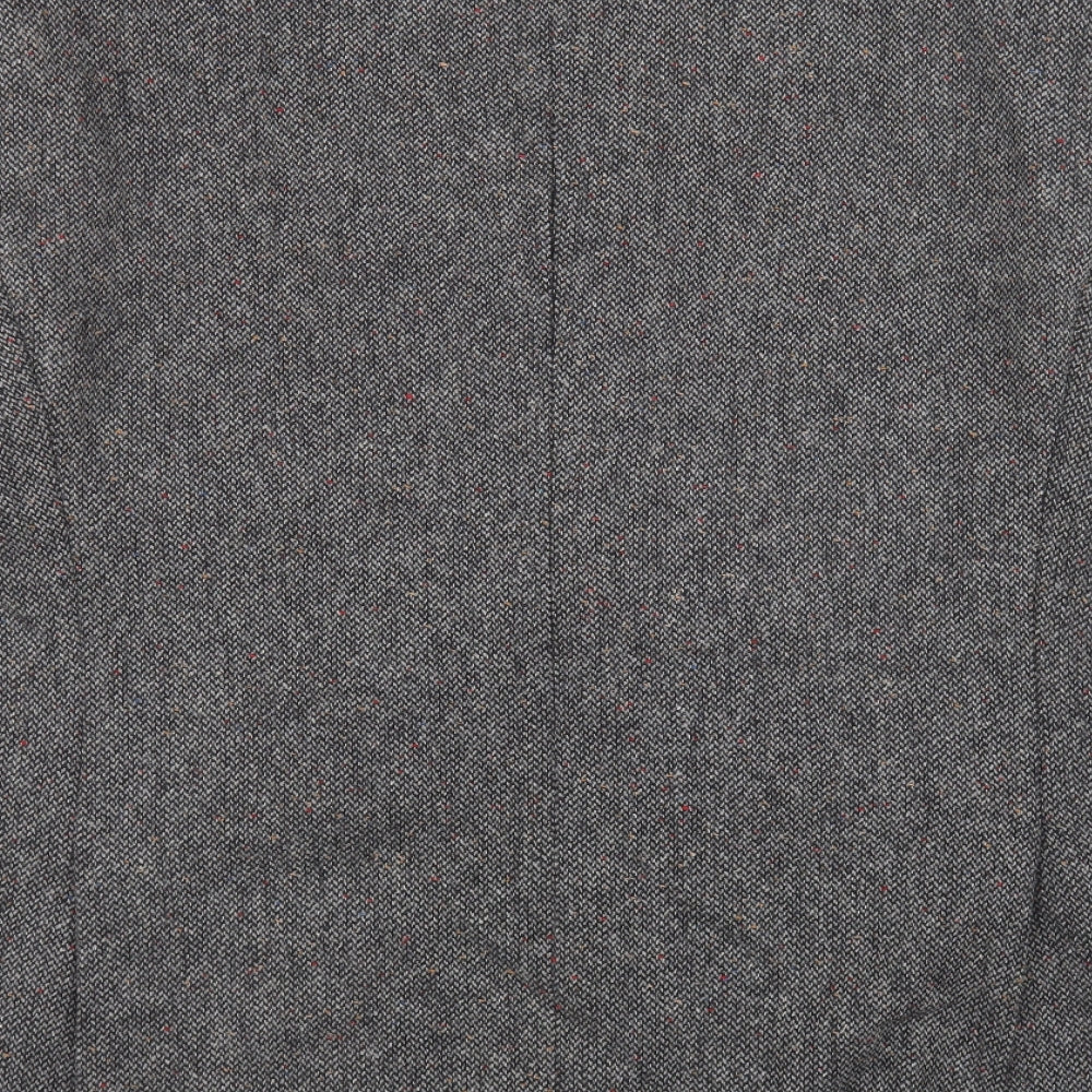Brook Taverner Mens Grey Geometric Wool Jacket Blazer
