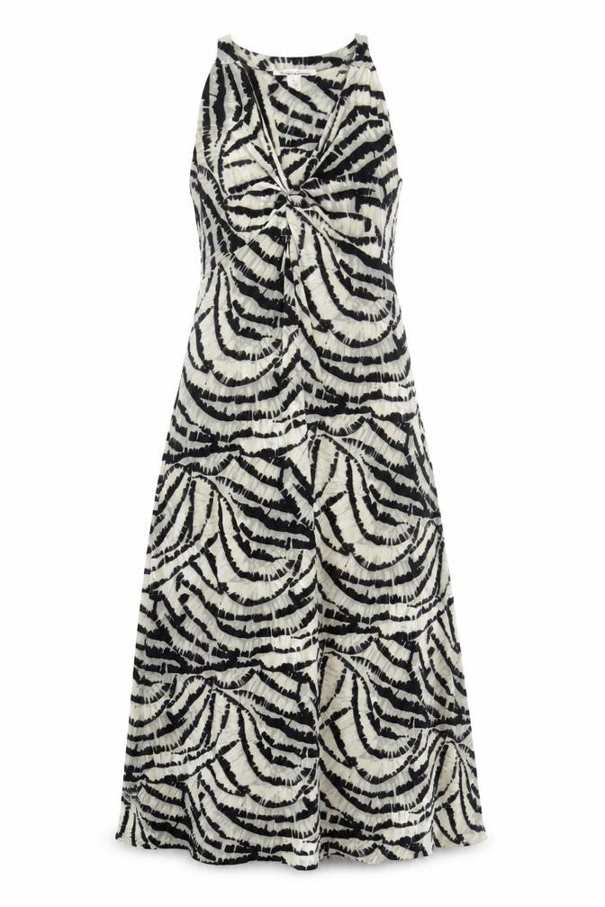 Kenneth Cole Womens Black Geometric Polyester Tank Dress Size S V-Neck Pullover - Twist Detail