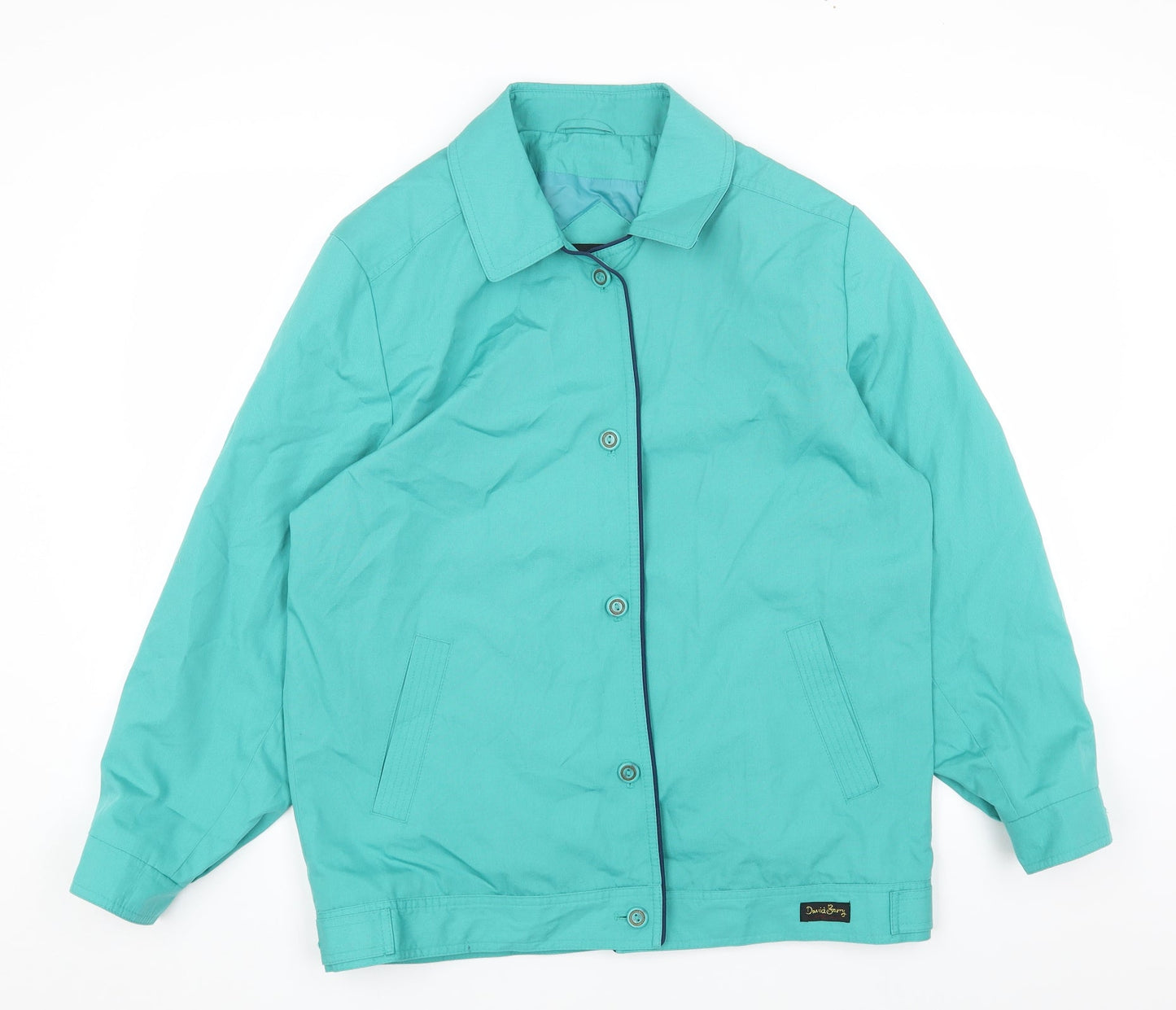 David Barry Womens Green Jacket Coat Size 10 Button
